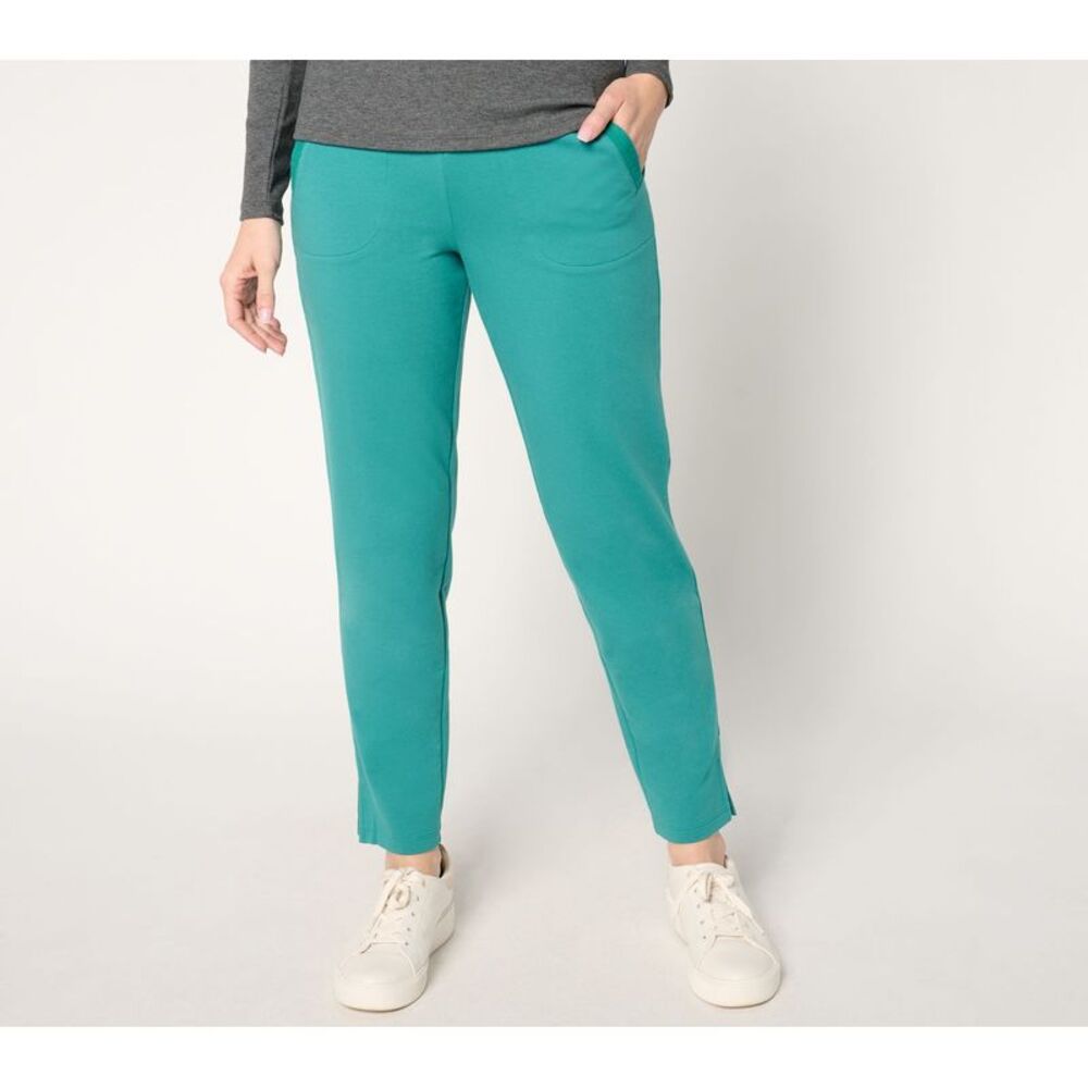 Truth + Style Women's Pants Sz XL Denim & Co. Active French Terry Green
